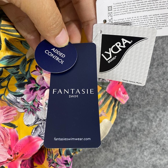 Fantasie One Piece Swimsuit Medium 36DD Yellow Floral Anguilla Underwire NEW - Picture 10 of 10